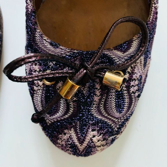 Missoni Metallic Multicolor Knit Fabric Bow Pumps - Picture 5 of 6